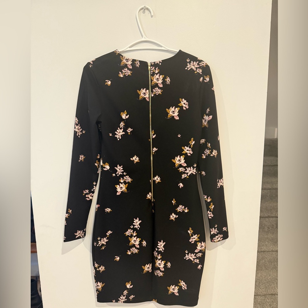 Dynamite Black Floral Long Sleeve Dress - Picture 2 of 3
